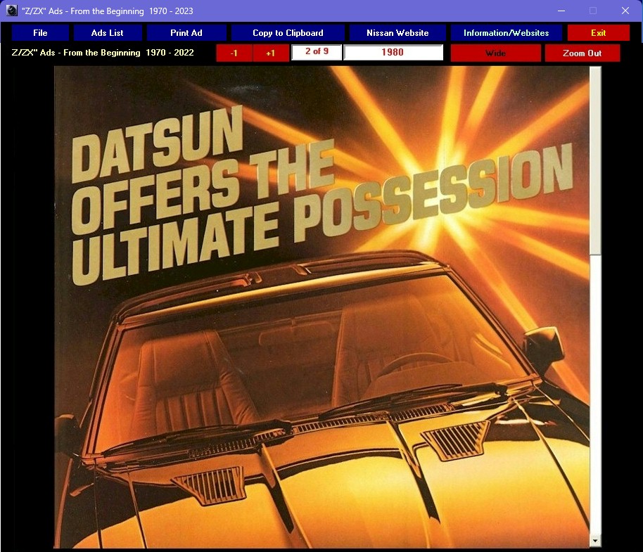 a/d/s Made in ＵＳＡ Datsun Nissan Z Zx Ads 1970 - 2023 digital collection | eBay